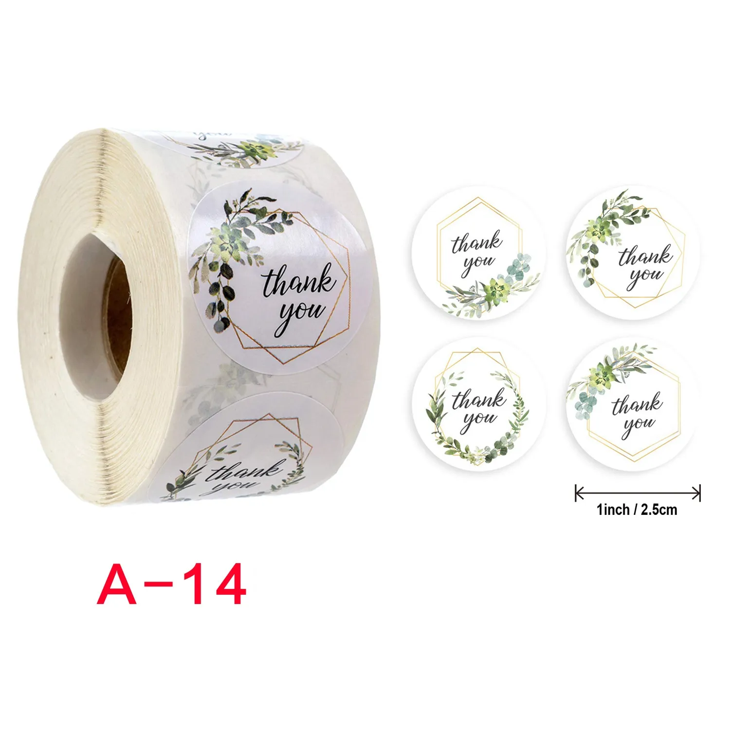 1000PCs Hand-Painted Flower Thank You Sticker Adhesive Label Gift Food Sticker