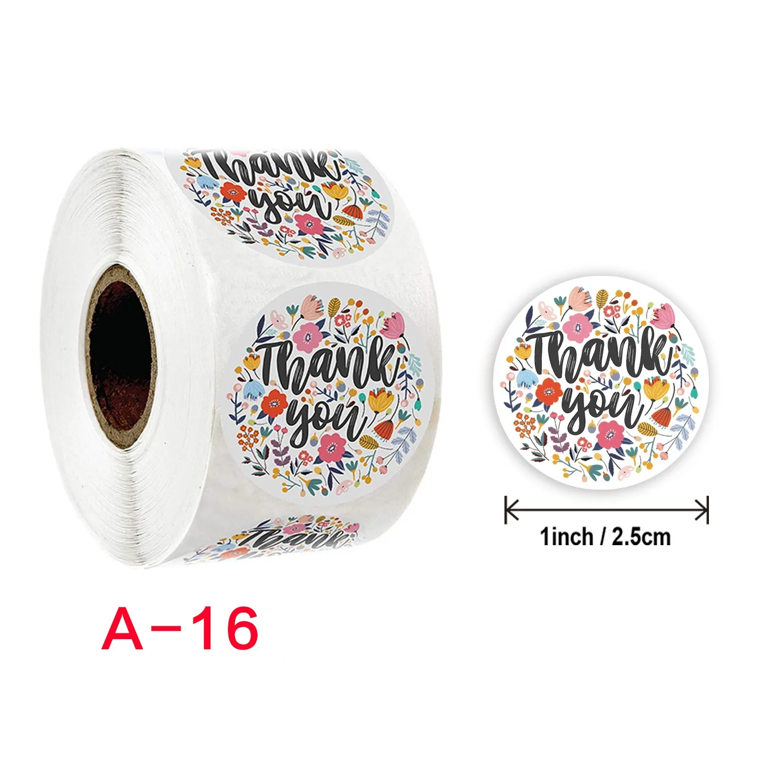 1000PCs Hand-Painted Flower Thank You Sticker Adhesive Label Gift Food Sticker