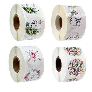 1000PCs Hand-Painted Flower Thank You Sticker Adhesive Label Gift Food Sticker