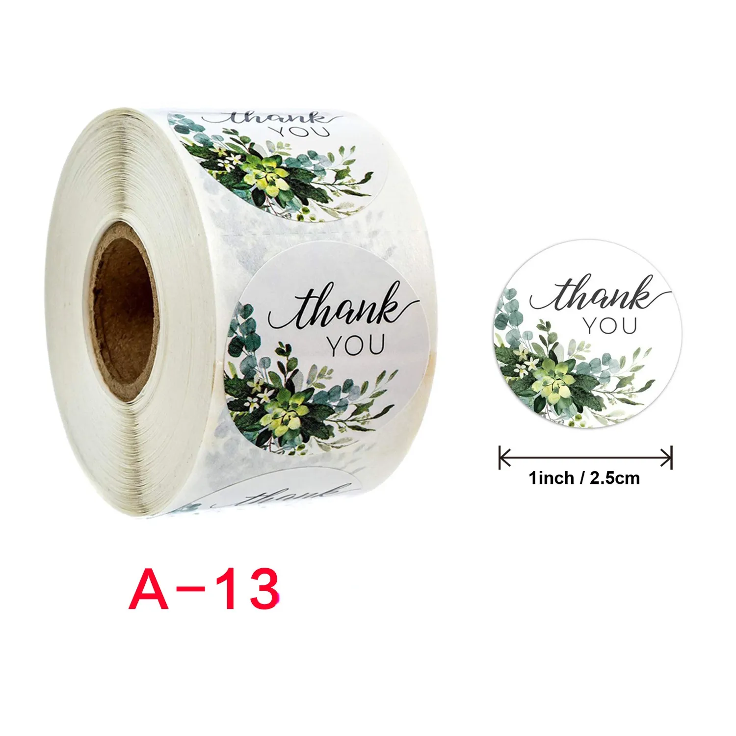 1000PCs Hand-Painted Flower Thank You Sticker Adhesive Label Gift Food Sticker
