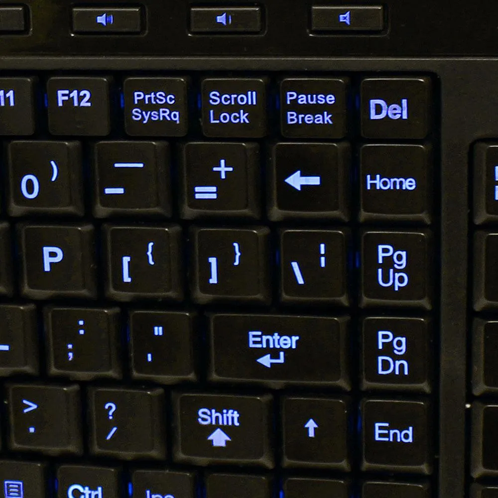 Adesso AKB-120EB SlimTouch 120 3-Color Illuminated Compact Multimedia Keyboard