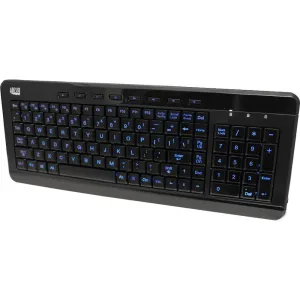 Adesso AKB-120EB SlimTouch 120 3-Color Illuminated Compact Multimedia Keyboard