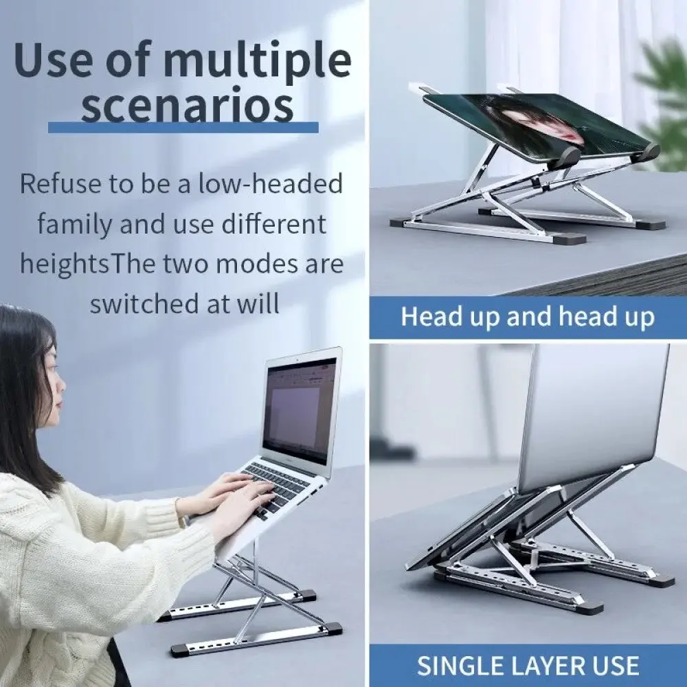 Adjustable Aluminum Cooling Pad Laptop Stand for Macbook Laptop Computer