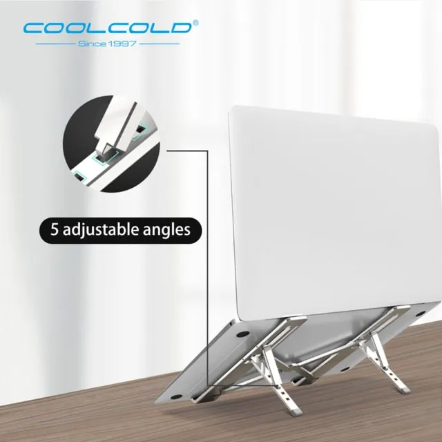 Aluminum laptop stand with adjustable height