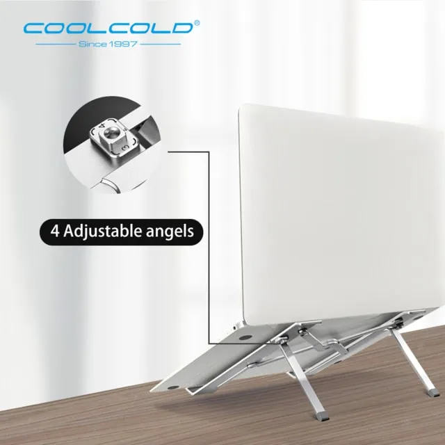 Aluminum laptop stand with adjustable height