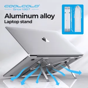 Aluminum laptop stand with adjustable height
