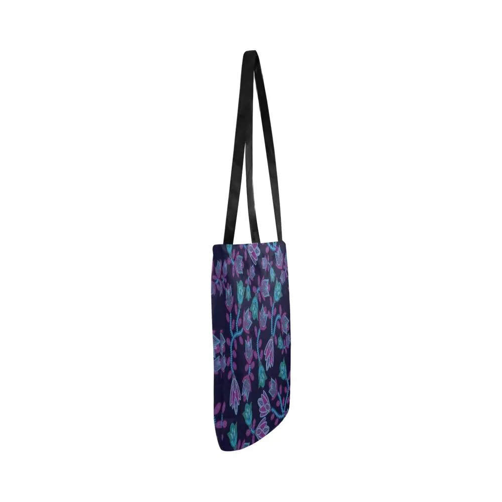 Beaded Blue Nouveau Reusable Shopping Bag (Two sides)
