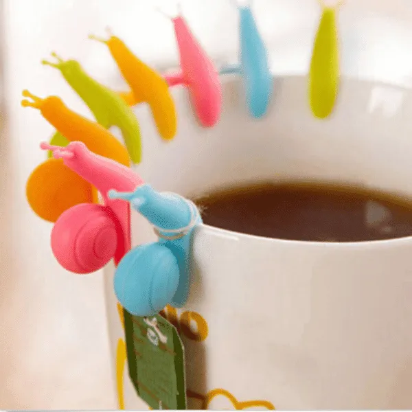 Cute Snail Shaped Eco-Friendly Silicone Tea Bag Holders Set