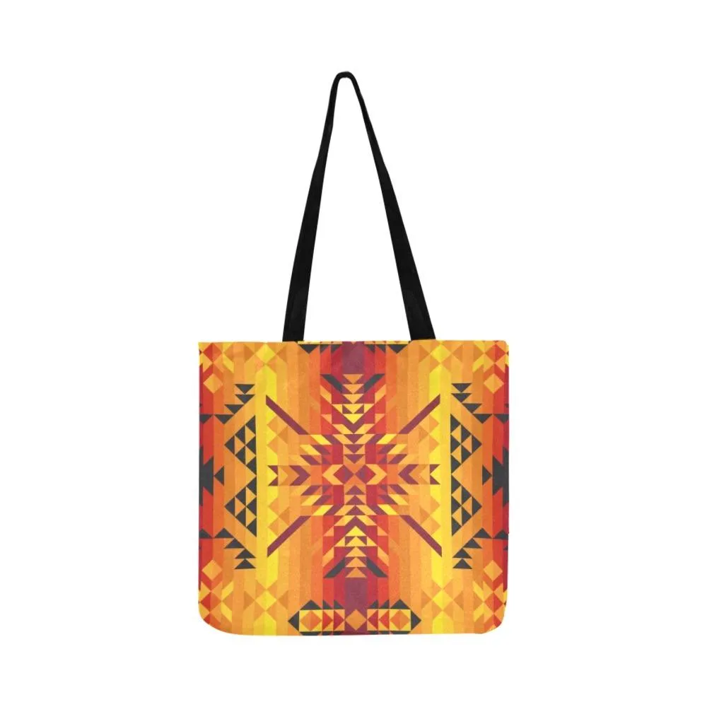 Desert Geo Yellow Red Reusable Shopping Bag (Two sides)