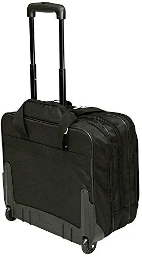 Executive Laptop Roller Bag Wheeled Pilot Case Briefcase Overnight & 15" - 17" Laptop Compartment