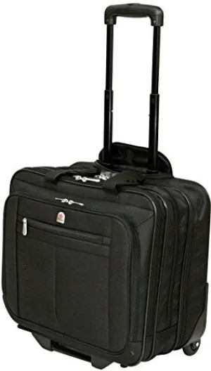 Executive Laptop Roller Bag Wheeled Pilot Case Briefcase Overnight & 15" - 17" Laptop Compartment