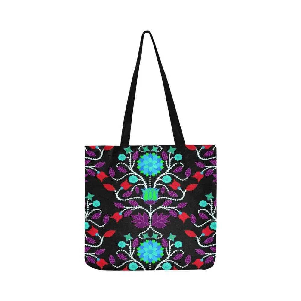 Floral Beadwork Four Clans Winter Reusable Shopping Bag (Two sides)