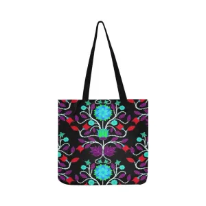 Floral Beadwork Four Clans Winter Reusable Shopping Bag (Two sides)