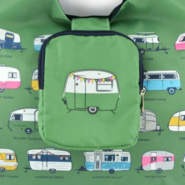 Handy Tote Bag - The Iconic Collection A World of Caravans Green