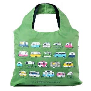Handy Tote Bag - The Iconic Collection A World of Caravans Green