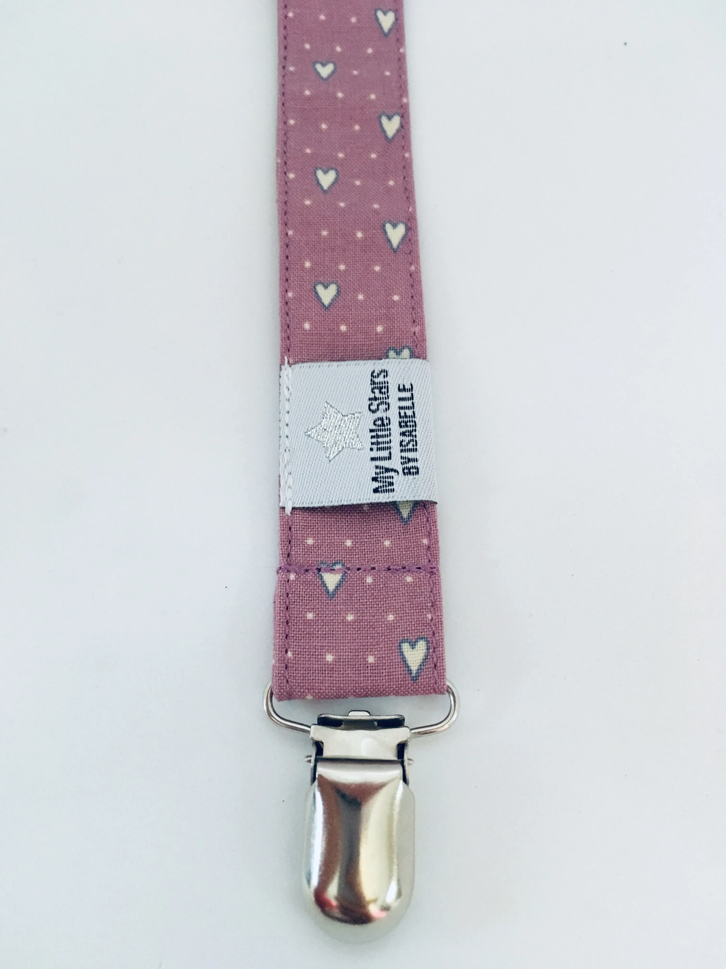 Heather Hearts - Soother Clip