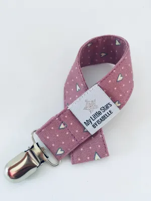 Heather Hearts - Soother Clip