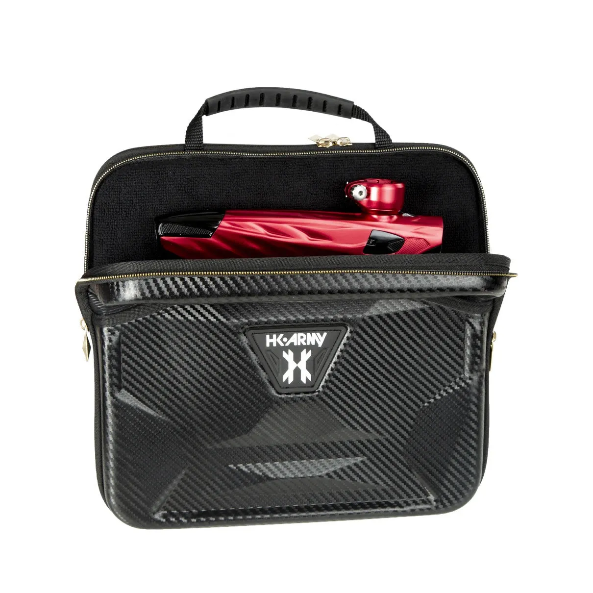 HK Army Exo Marker Case 2.0 Black Carbon Fiber W/ Gold Zippers
