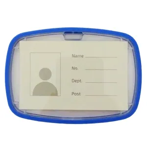 ID Card Holder Blue with Rubber