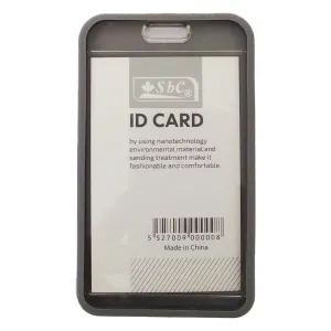 ID Card Holder With Rubber Back Gray