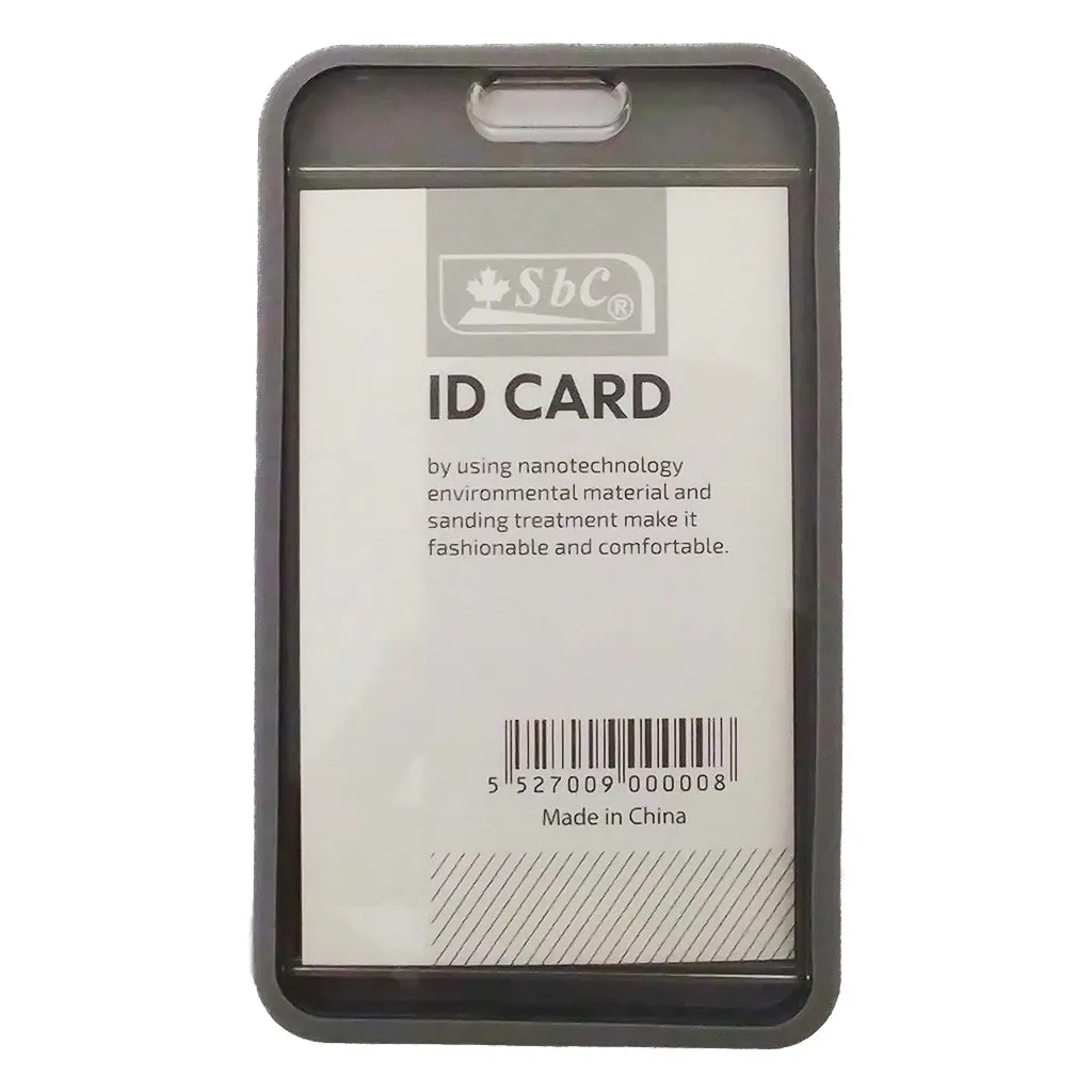ID Card Holder With Rubber Back Gray