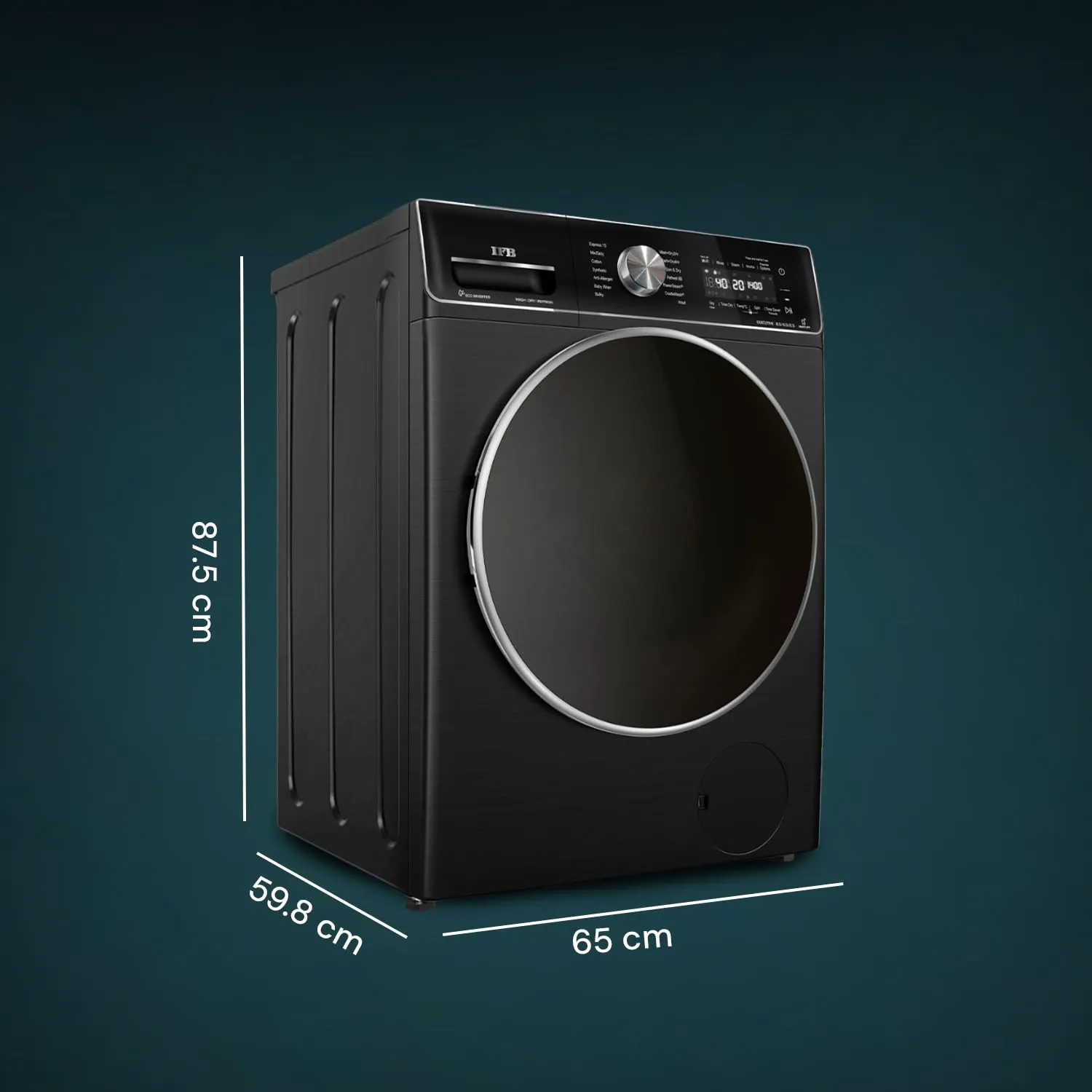IFB Executive ZXB Laundrimagic 3-in-1 8.5 Kg/6.5 Kg/2.5 Kg Inverter Washer Dryer Refresh ( Black)