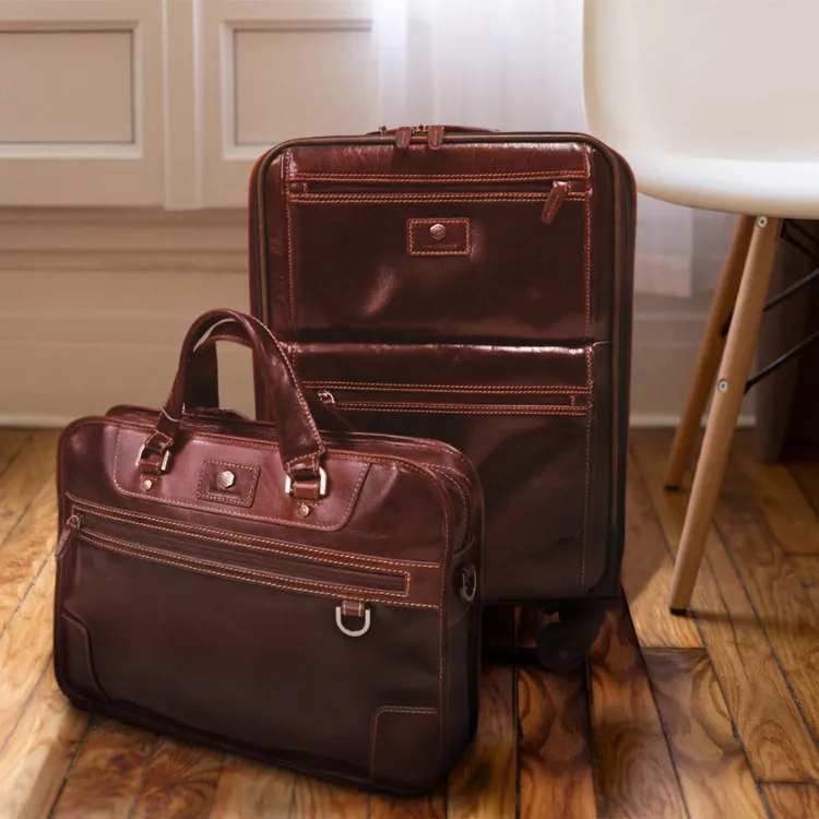 Medium-Sized Jekyll & Hide Laptop Briefcase in Tobacco Color