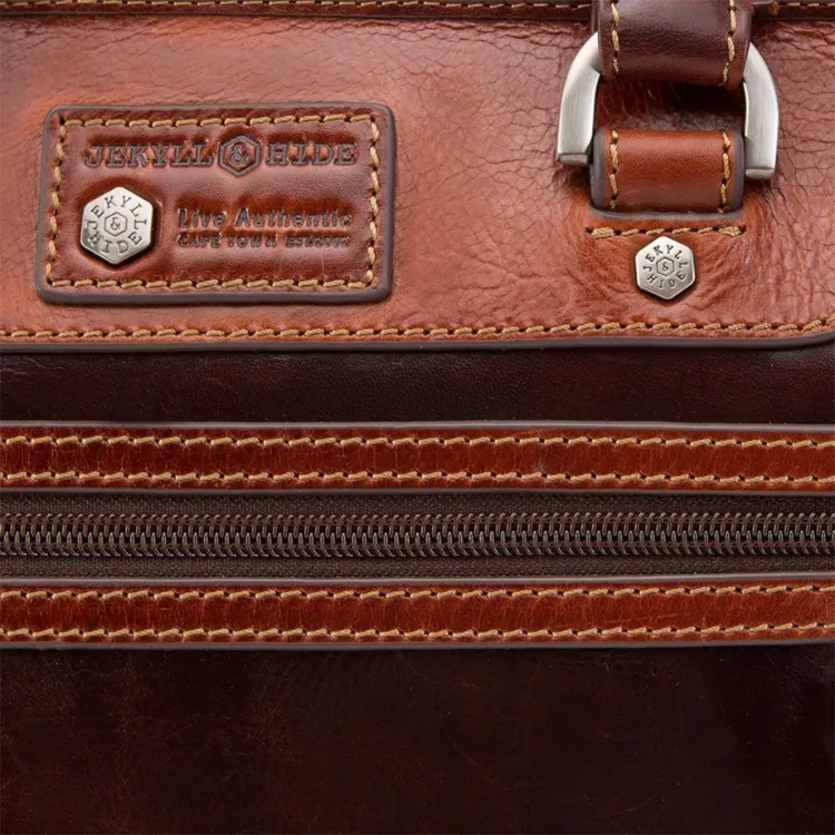 Medium-Sized Jekyll & Hide Laptop Briefcase in Tobacco Color