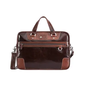 Medium-Sized Jekyll & Hide Laptop Briefcase in Tobacco Color