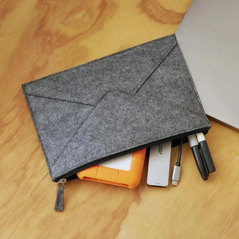 Kikkerland Felt Pouch, Small