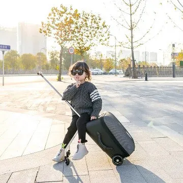 Koku Baby Travel Stroller and Ride-On Expandable Cabin Size Luggage - Sleek Black Design