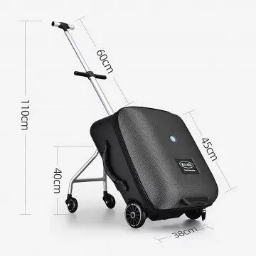 Koku Baby Travel Stroller and Ride-On Expandable Cabin Size Luggage - Sleek Black Design