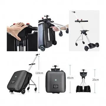 Koku Baby Travel Stroller and Ride-On Expandable Cabin Size Luggage - Sleek Black Design