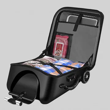 Koku Baby Travel Stroller and Ride-On Expandable Cabin Size Luggage - Sleek Black Design