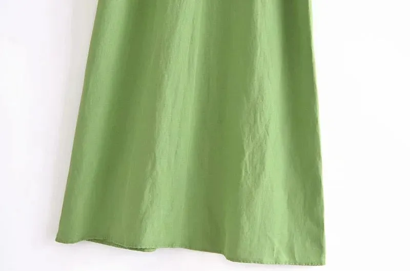 LINEN BLEND DRESS WITH CUT-OUT DETAIL