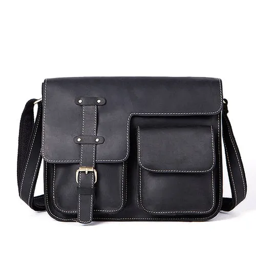 Luxury Exotic Leather Vintage Flap Crossbody Briefcase