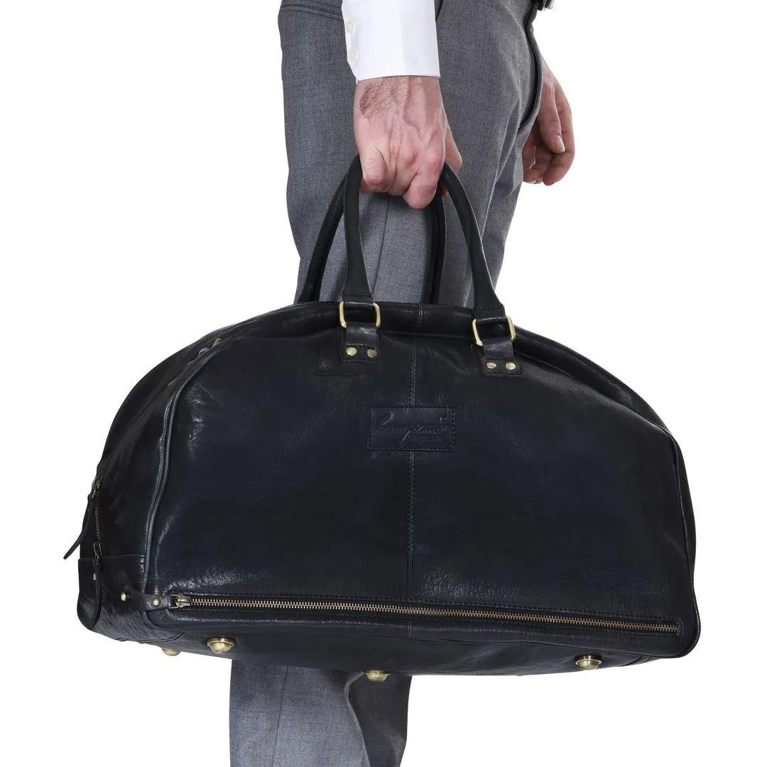 Mens Hand Made Real Leather Overnight Travel Gym Weekend Bag Duffle Carry On