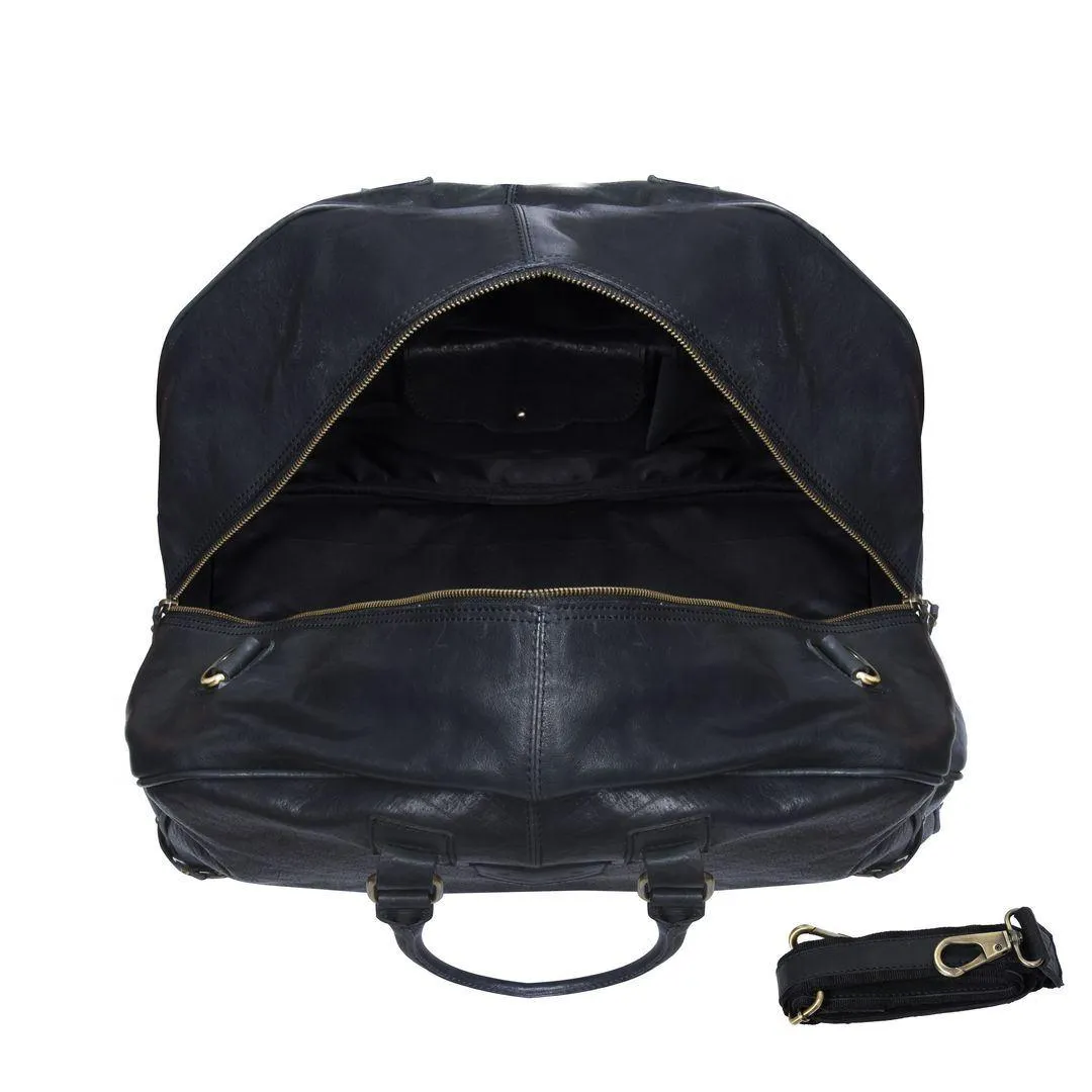 Mens Hand Made Real Leather Overnight Travel Gym Weekend Bag Duffle Carry On