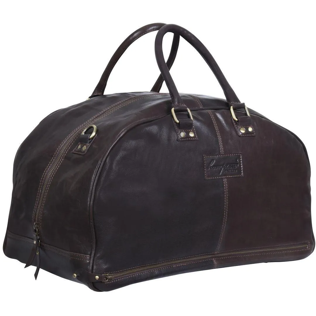 Mens Hand Made Real Leather Overnight Travel Gym Weekend Bag Duffle Carry On