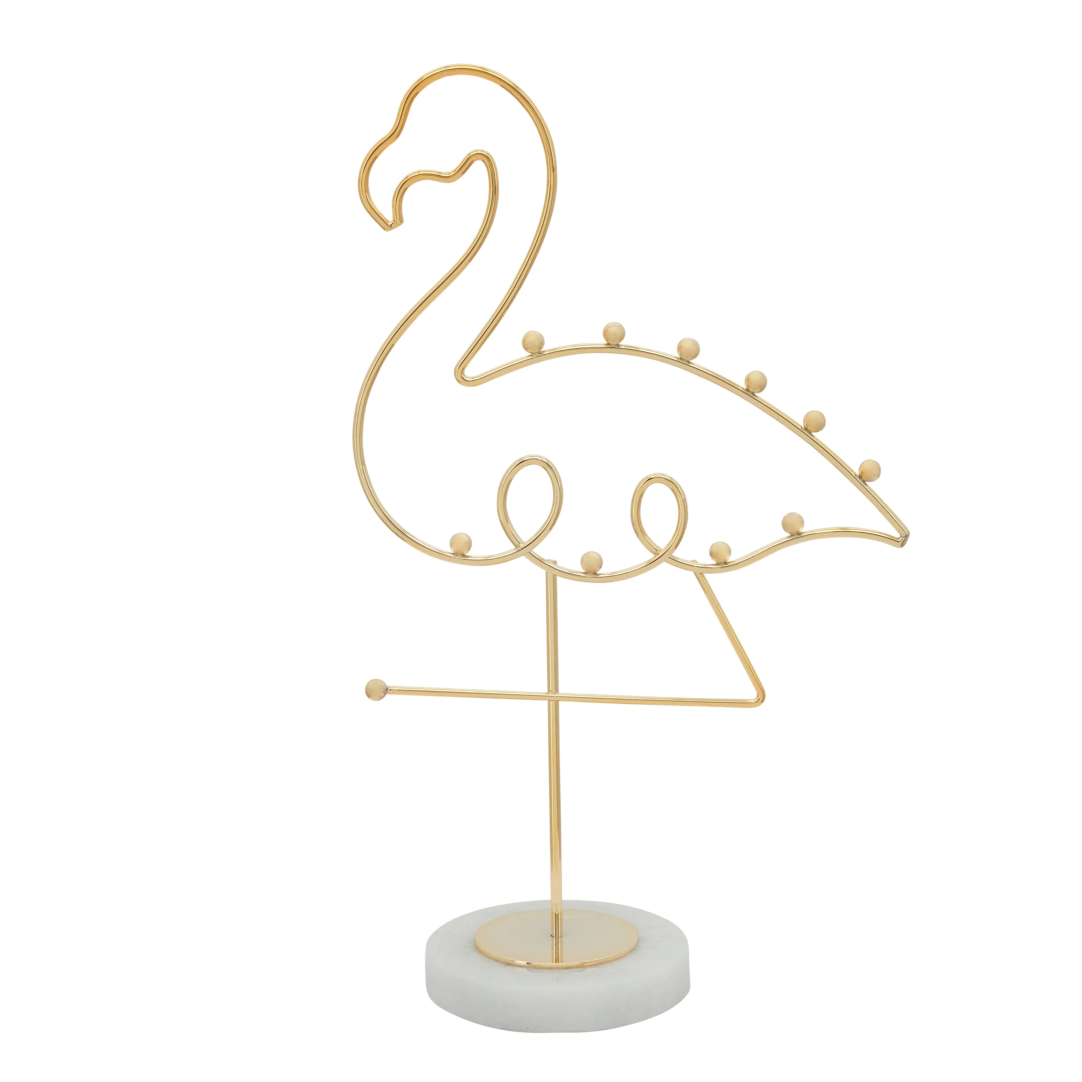 Metal 11" Flamingo Rack, Gold