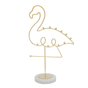 Metal 11" Flamingo Rack, Gold