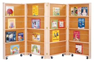 MOBILE LIBRARY BOOKCASE 4 SECTIONS