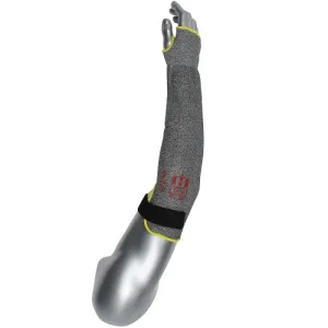 PIP Kut Gard 20-S13ATA/PE4-18T-VEL ATA/HPPE Blended Sleeve with Hook and Loop Closure with Thumb Hole, Gray, 18-Inch, 1 Each