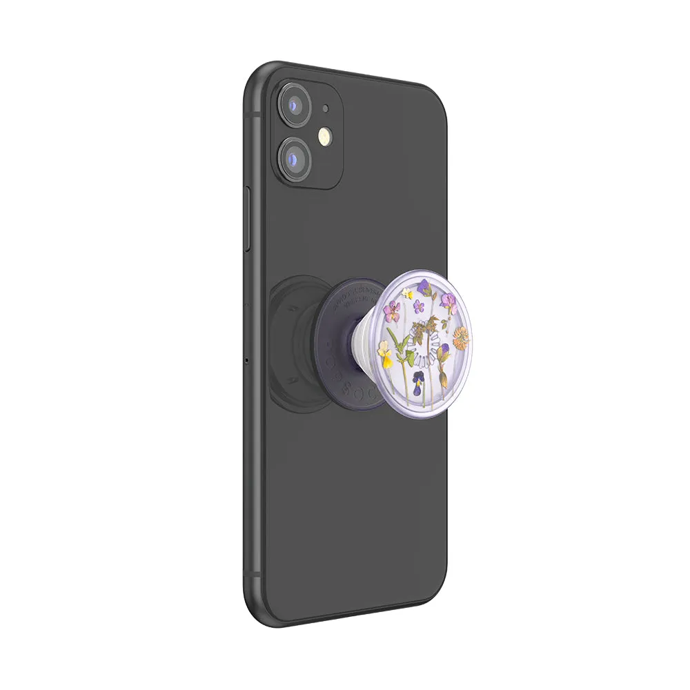 PopSockets PopGrip Plant| Gel Phone Grip & KickStand, Pemovable Peusable Washable, Works with  Smooth Hard Plastic Case, Easy Remove Top for Wireless Charging - Purple Fields