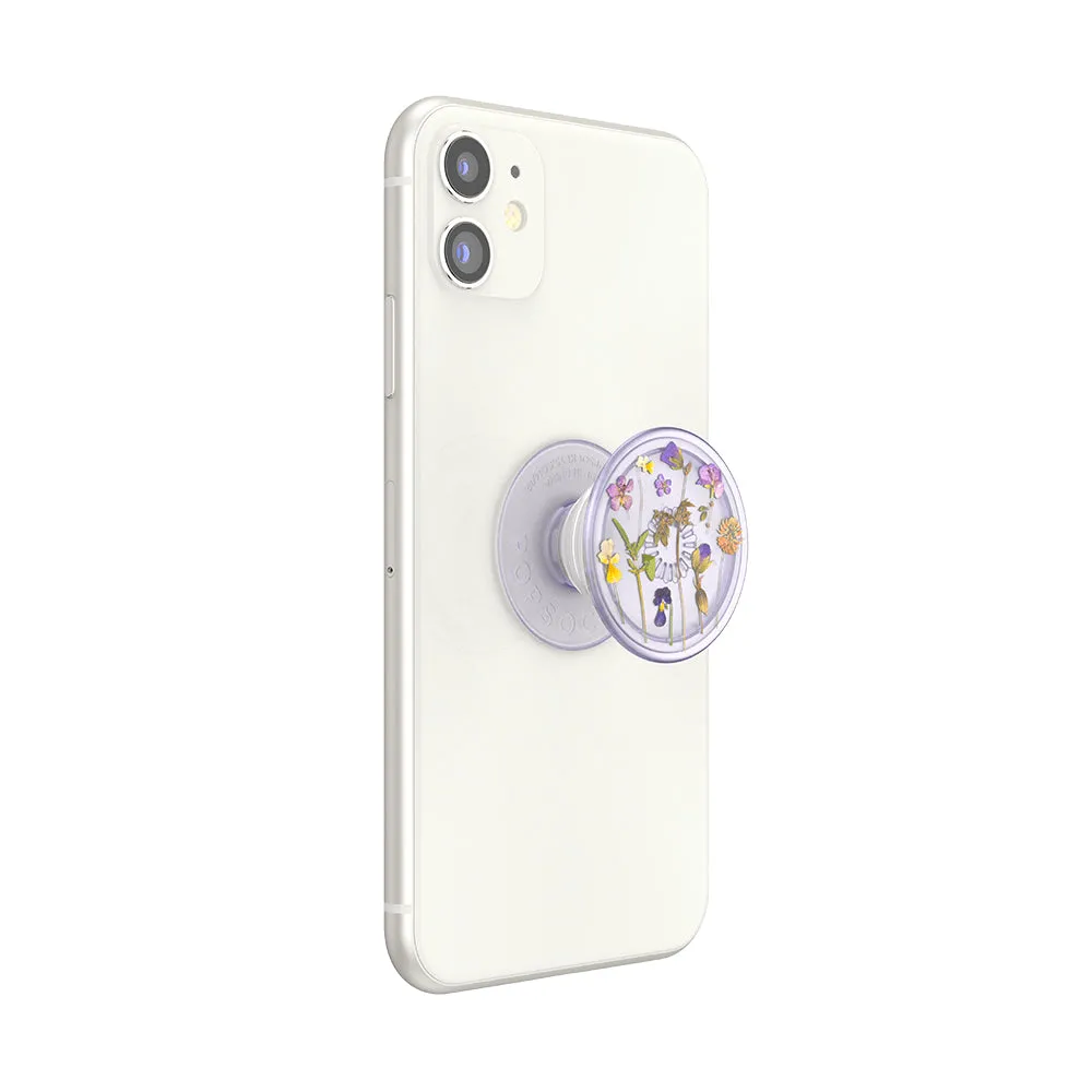 PopSockets PopGrip Plant| Gel Phone Grip & KickStand, Pemovable Peusable Washable, Works with  Smooth Hard Plastic Case, Easy Remove Top for Wireless Charging - Purple Fields