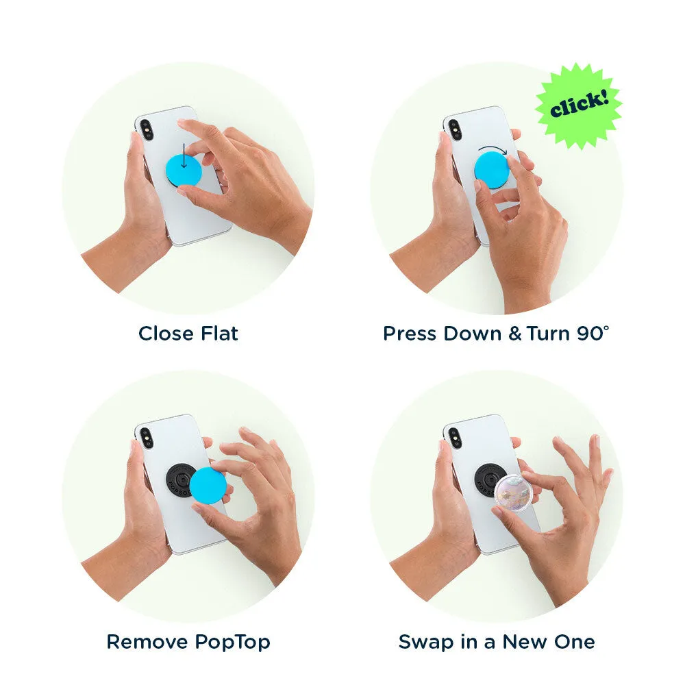PopSockets PopGrip Premium| Gel Phone Grip & KickStand, Demovable Deusable Washable, Works with  Smooth Hard Plastic Case, Easy Remove Top for Wireless Charging - Dreamy Whirl