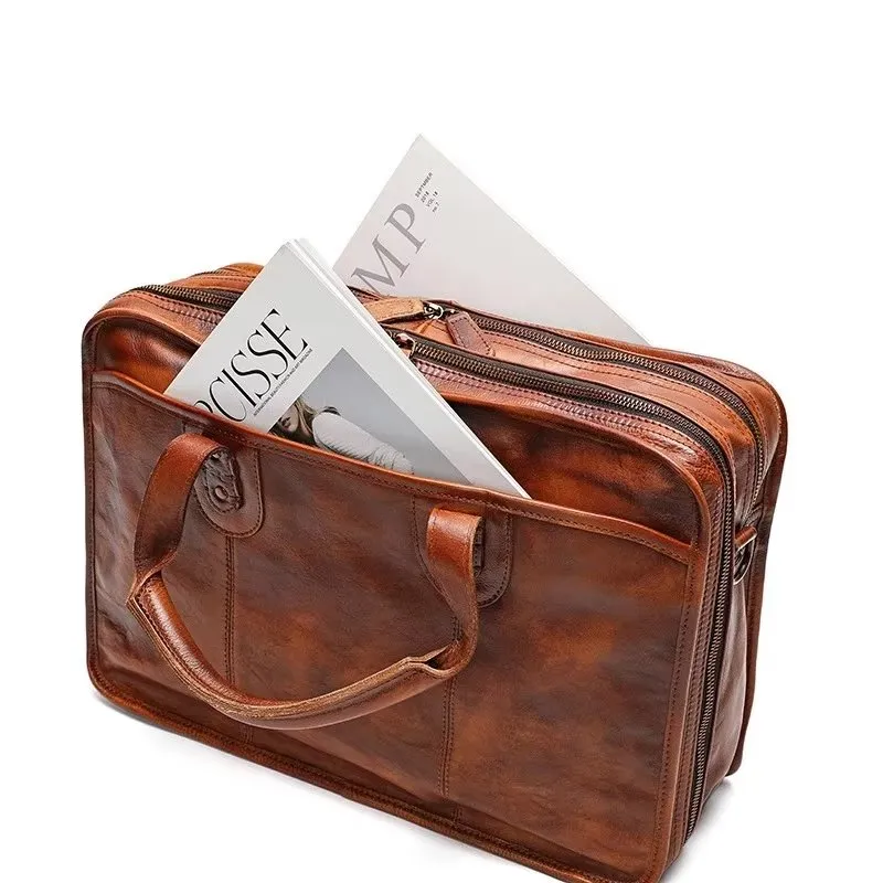 RetroLuxe Cowhide Travel Tote: Elegant Luxury Handbag