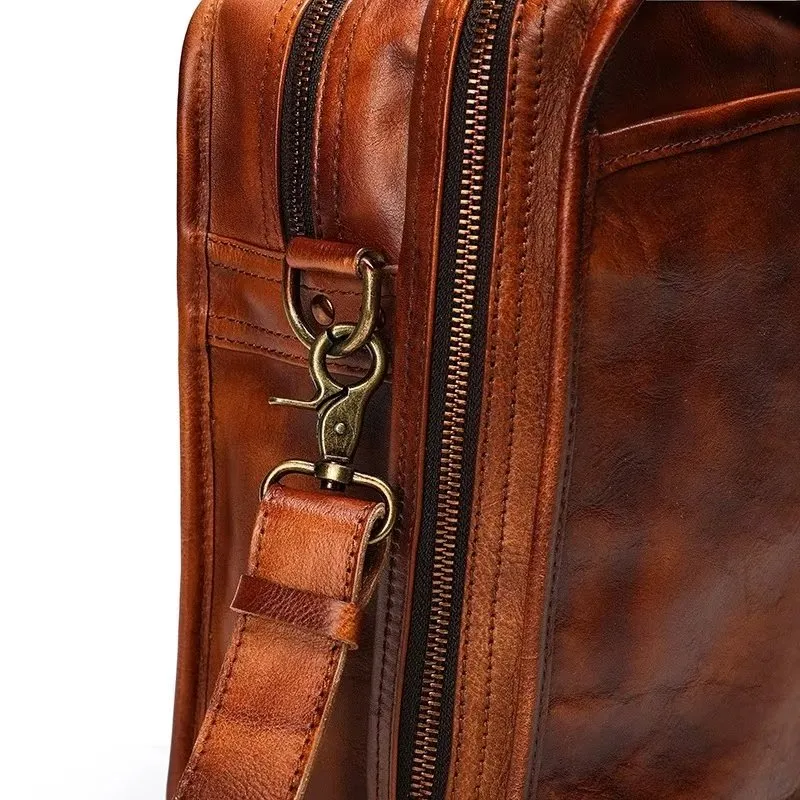 RetroLuxe Cowhide Travel Tote: Elegant Luxury Handbag