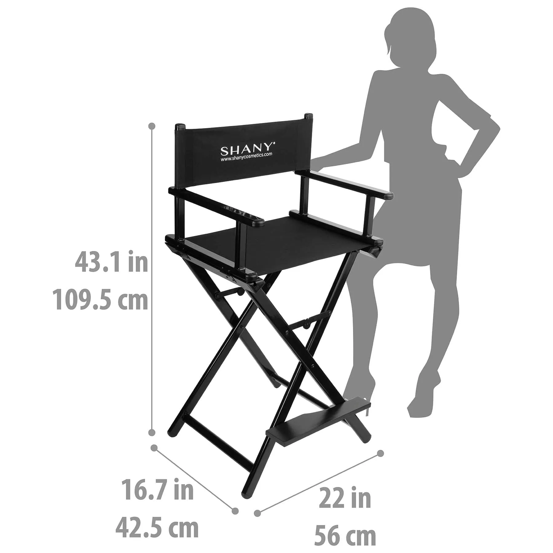 Studio Director Chair - Makeup Artists Chair - Black