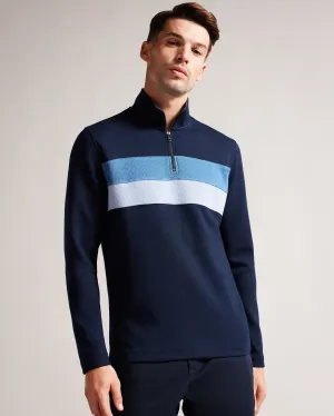 Veller Long Sleeve Slim Fit Half Zip Jumper